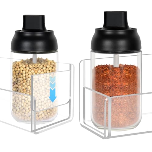 Acrylic Spice Rack Wall Mount-12 Inch, Clear Spice Shelf Storage Holder, 2 Pack Hanging Seasoning Rack Organizer for Cabinet Door, Cupboard or Wall Kitchen (Adhesive or Screw) - size: 12"- 2 Pack