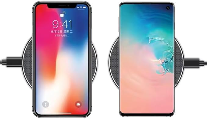 10W Qi-Certified Charging Pad Black Wireless Fast Charging Compatible with Models of iPhone/Samsung/Android and More