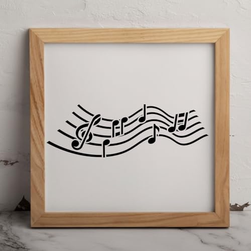 MAGJUCHE Jumping Music Notes Stencil 12 Inches, Reusable Musical Stencil for Painting DIY Crafts Decor