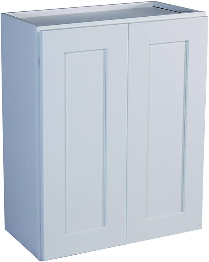 Design House Brookings Shaker Fully Assembled Wall Kitchen Cabinet W2430, 24 W x 12 D x 30 H, Painted White, Solid Wood, Design House, 613521