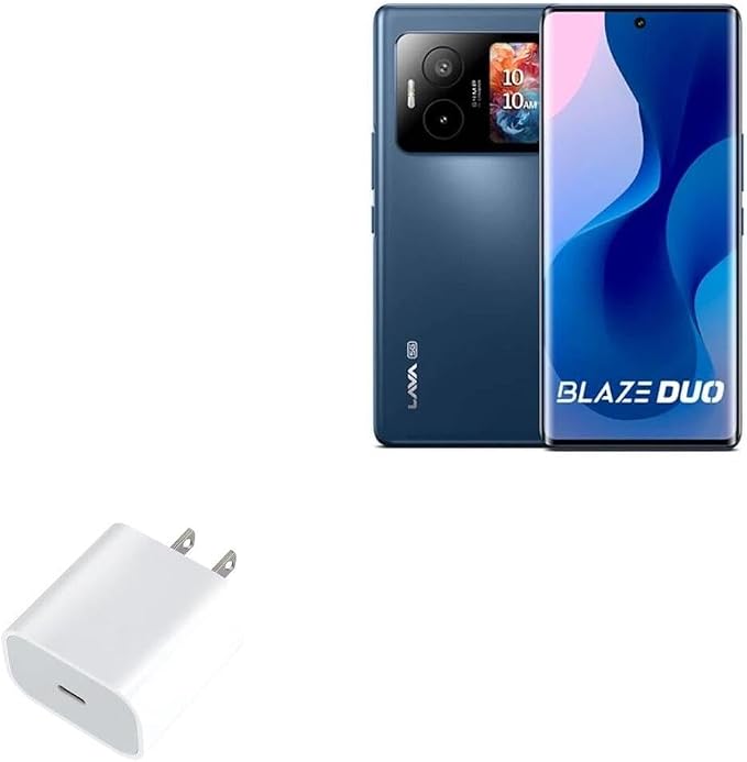 BoxWave Charger Compatible with Lava Blaze Duo - PD GAN miniCube (30W) 30W Tiny PD GAN Type-C Wall Charger - Winter White