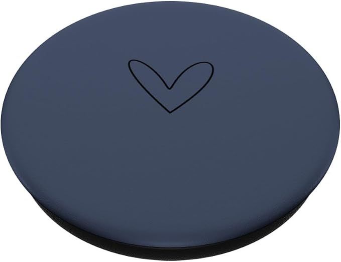 Simple Cute Heart Design Feminine Romantic Love - Navy Blue PopSockets PopGrip for MagSafe