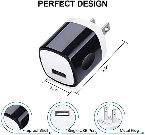 Wall Adapter 10 PackUorMe 1A 5V Single Port Charger Power USB Plug Charging Cube Block Box Compatible iPhone 14 13 12 SE 11 Galaxy S23 Ultra S22 S21 FE S10e S9 A13 A03s A71 A51 Note20 Google 8A 7A