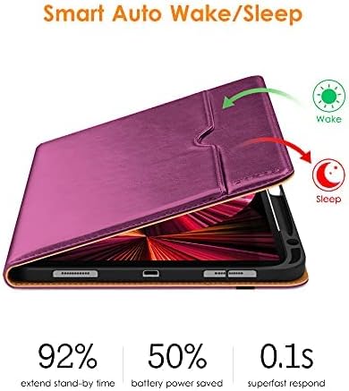 DTTO Case for iPad Pro 11 Inch 4th / 3rd / 2nd / 1st Generation 2022/2021/2020/2018Premium PU Leather Folio Stand Cover with Hand Strap Auto Wake/SleepMultiple Viewing Angles Black
