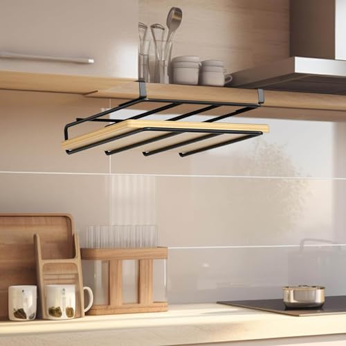 Chopping Board Rack Under Cabinet for Shelves with Board Thickness Less Than 27mm/1.06 inch, Cabinet Thickness Less Than 1.3 inches (34mm), No-Hole Multifunctional Chopping Board Rack