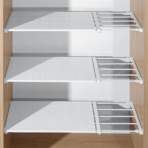 No Drilling Extendable Closet Shelf,Adjustable Metal Layered Separator Shelves DIY Divider Storage Rack for Bedroom Kitchen Wardrobe Cupboard Cabinet,1 Pack (13.8'' Wide,23.6''-39.4'' Long) - size: 23.6''-39.4'' Long
