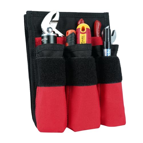 MELOTOUGH 7-Pocket Firefighter Tool Pouch with Carry Handle and Flap, Fits in Bunker Gear Pocket, Tool Organizer