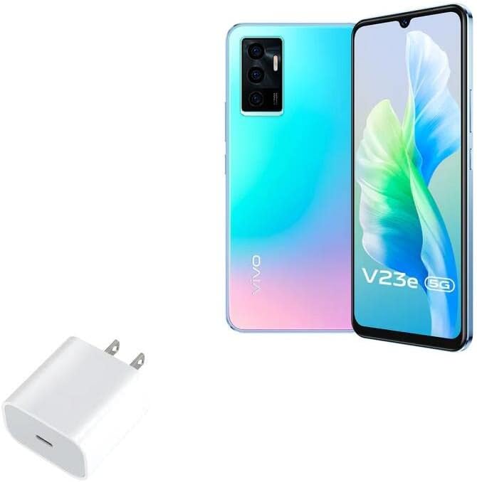 BoxWave Charger Compatible with vivo V23e - PD GAN miniCube (30W) 30W Tiny PD GAN Type-C Wall Charger - Winter White