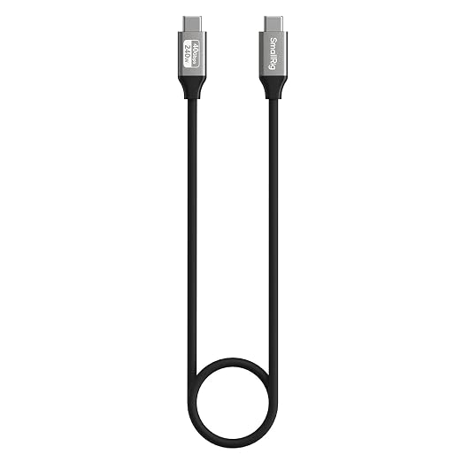 SMALLRIG USB4 40Gbps USB-C Cable 240W PD 3.1 Fast Charging 8K@60Hz Video 100cm/39.4in Straight to Angled Connectors with Cable Tie for MacBook Pro for iPad Pro for iPhone 17/16/15 Series - 5732