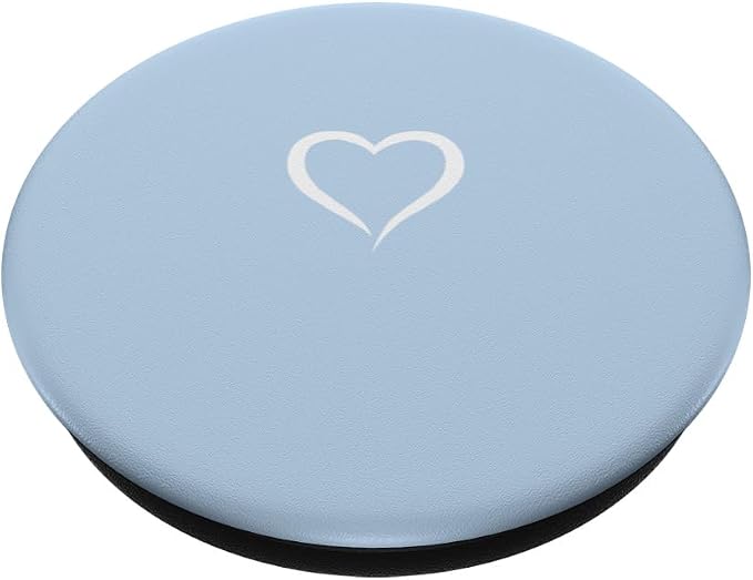 Baby Blue / Pastel Blue Hand Drawn Heart Love Minimalist PopSockets Swappable PopGrip