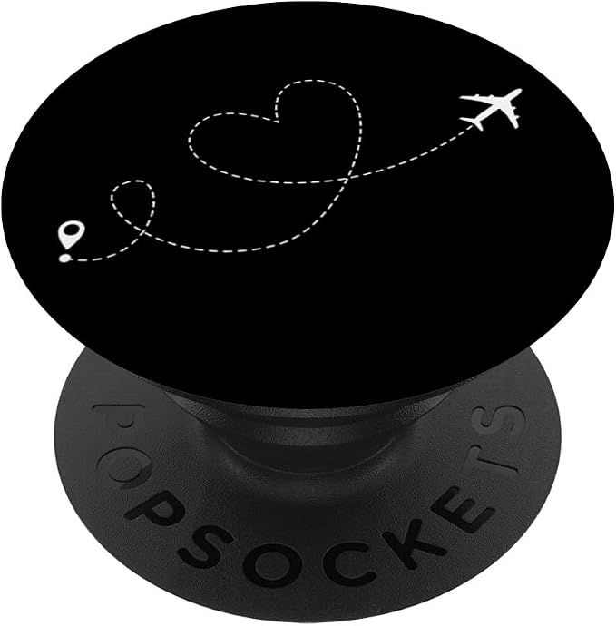 Love Travel Airplane Heart Flying Destination Traveling PopSockets Adhesive PopGrip