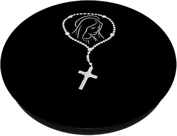 Rosary Virgin Mary God Jesus Faith Religious Catholic Gift PopSockets Adhesive PopGrip