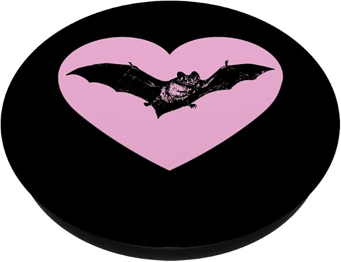 Gothic Bat Red Heart Goth Halloween Valentine's Day PopSockets Adhesive PopGrip