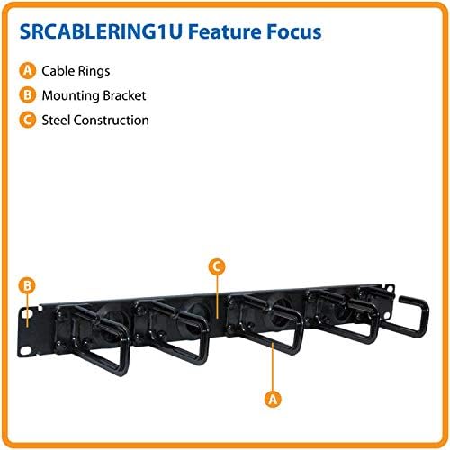 Tripp Lite Vertical Server Rack Enclosure Cable Manager, Flexible Rings, Black Steel, 6 Foot / 1.8 Meters, Two 3-Foot Sections, 5-Year Warranty (SRCABLERINGVRT)