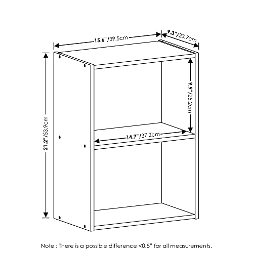 Furinno Luder Bookcase / Book / Storage, Green/White, 2-Tier - color: White/Green, size: 2-Tier, 9 x 16 x 21