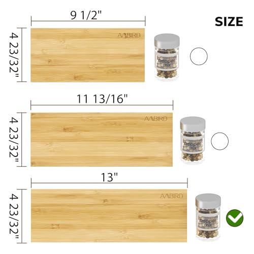 AMBIRD Bamboo Spice Drawer Organizer with Non-slip Mat, 4 Tier Jar Spice Rack Tray 13'',Seasoning Organizer for Kitchen,Cabinet,Drawers,Countertop - size: 4 Pcs x 13'' W, style: Natural