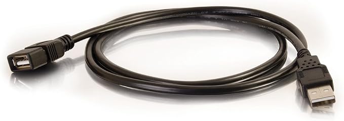 C2G 52107 USB A to A Long USB Extension Cable 6.56 Feet (2 Meters) Black (Pack of 2)