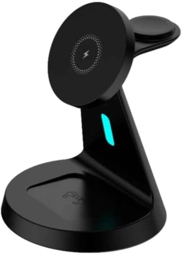 Wireless Charger 3 in 1 for Magsafe iPhone 17 16 15 14 13 12 Apple Watch 11 10 9 8 7 AirPods 4/3 Pro2/1 Fast Charging Station (Black)