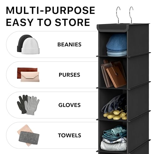 Simple Houseware 2 Pack 10 Shelves Hanging Organizer, Black - color: Black, size: 2-pack
