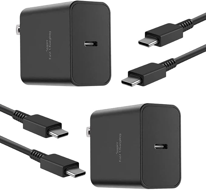 45W Fast Charger Type C ChargerUSB C Charger Fast Charging Block for Samsung Galaxy S23 Ultra/S23/S23+/S22/S22 Ultra/S22+/Note 10/Note 20/S20/S21/S10 S10e S9 S8 Plus (2 Pack)