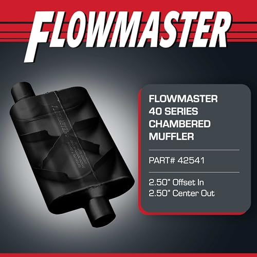 Flowmaster 40 Series Original Chambered Muffler ? 2.50¡± Offset In / 2.50¡± Center Out ? Aggressive Sound ? 16-Gauge Aluminized Steel ? For Muscle Cars, Street Rods, Trucks, SUVs & Strip Builds (42541)