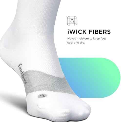 Feetures Elite Ultra Light Cushion Mini Crew Sock - Sport Sock with Targeted Compression