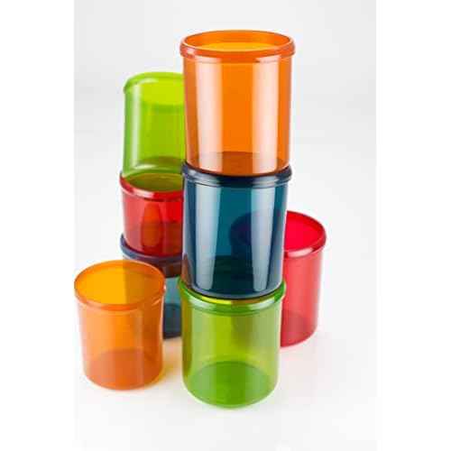 GSI Outdoors - Infinity 4 Person Deluxe Nesting Table Set Multicolor Durable, Break Resistant Plates, Bowls, Mugs and Cups