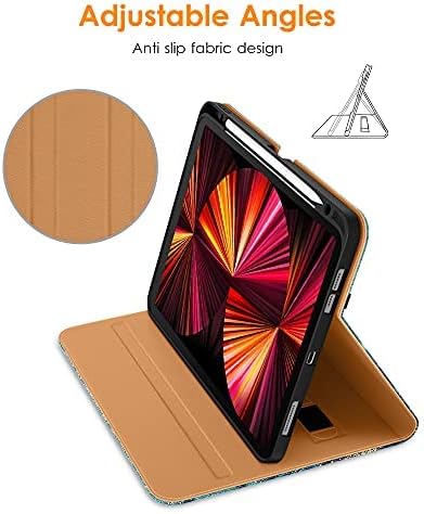 DTTO Case for iPad Pro 11 Inch 4th / 3rd / 2nd / 1st Generation 2022/2021/2020/2018Premium PU Leather Folio Stand Cover with Hand Strap Auto Wake/SleepMultiple Viewing Angles Black