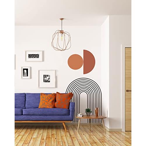 Large Boho Arch Wall Art Murals - Modern Peel and Stick Terracotta Decals for Bedroom, Living Room, Office