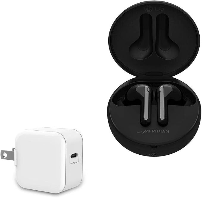 BoxWave Charger Compatible with LG Tone Free FN7C - PD GAN miniCube (30W) 30W Tiny PD GAN Type-C Wall Charger - Winter White