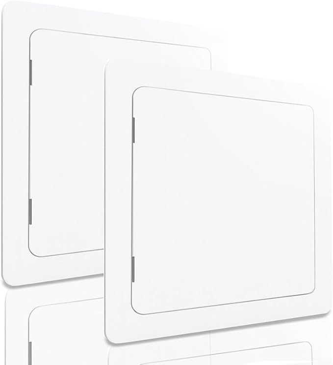 Morvat Access Panel 14x14 Inch for Drywall & Ceiling with Door, Heavy-Duty Durable ABS Plastic & Easy Install Access Box, Wall Hole Cover Plate for Plumbing & Electrical Cables & Wiring, White, 2 Pack