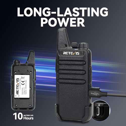 Retevis RT22 Walkie Talkies for Adults, Two Way Radios Long Range Rechargeable, VOX Handsfree, Mini Compact Walkie Talkie with USB Charger, for School Church Restaurant (6 Pack)
