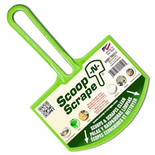 Buddy Tools Scoop-N-Scrape - Efficient Bucket Scoop for 5-Gallon - Lightweight and Durable Curved Bucket Trowel - Made with Heavy-Duty Nylon - Scrapes Clean, No More Shavings