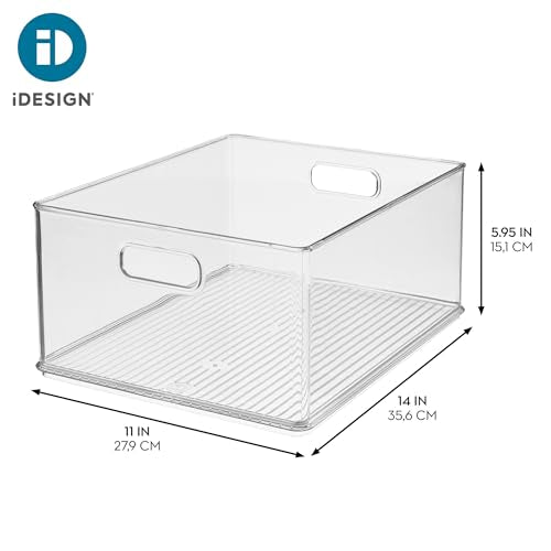 iDesign Recycled Plastic Stackable Storage Bin with Handles - Clear