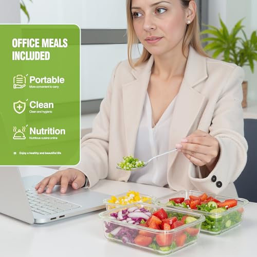 [10-Pack Glass Meal Prep Containers with Lids, Food Storage Containers with Snap Locking Lids, Airtight Lunch Containers, Microwave, Oven, Freezer and Dishwasher,Black - color: Black, size: 10-Pack-Black