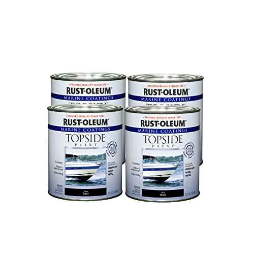 Rust-Oleum 207006-4PK Marine Topside Paint, Black, 32 Fl Oz (Pack of 4)