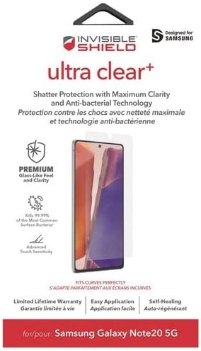 ZAGG - InvisibleShield® Ultra Clear+ Advanced Scratch &amp Shatter Screen Protector for Samsung Galaxy Note20 5G