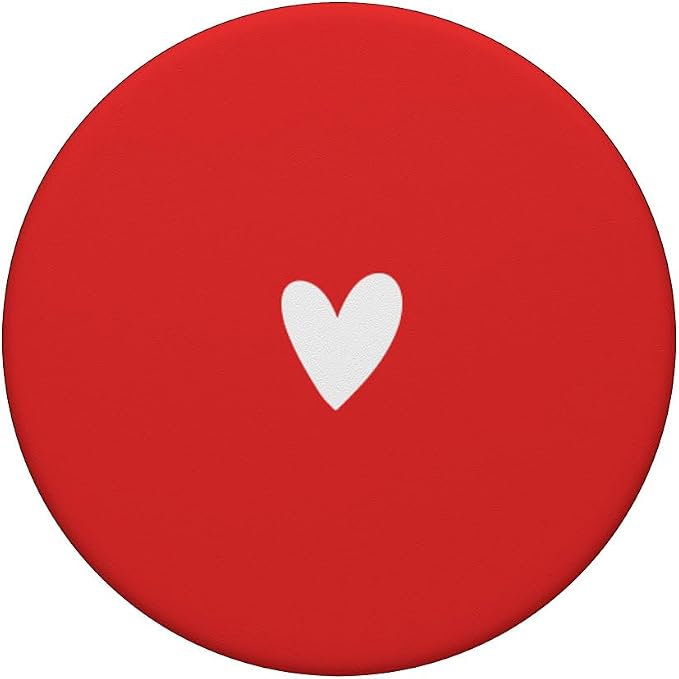 White Red Minimalist Heart PopSockets Adhesive PopGrip