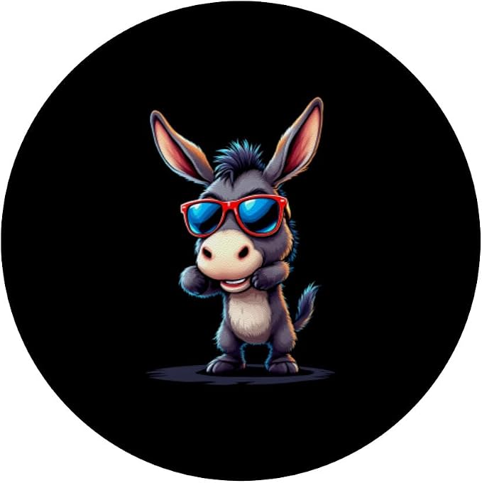 Funny donkey cartoon PopSockets PopWallet for MagSafe