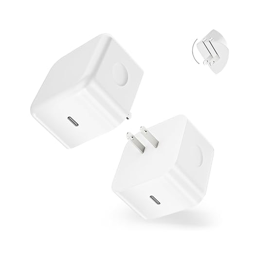 [Apple MFi Certified]2-Pack 40W USB C Charger BlockDynamic Power Foldable Plug Fast Charging AdapterMax 60W Output Compatible with Apple iPhone 17 Pro/17 Air/16 Pro Max/16 Pro/16e/16/15 Pro/15 Plus