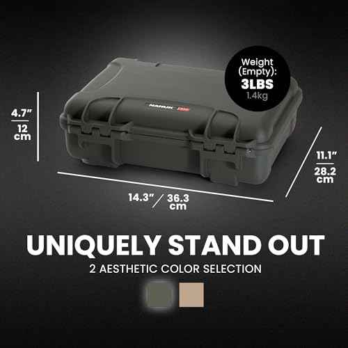NANUK 910 Hard Case with Foam Single Sporting Gear, IP67 Waterproof Hard Storage, Made in North America Short Case with foam? (14.3¡¯¡¯ x 11.1¡¯¡¯ x 4.7¡¯¡¯)