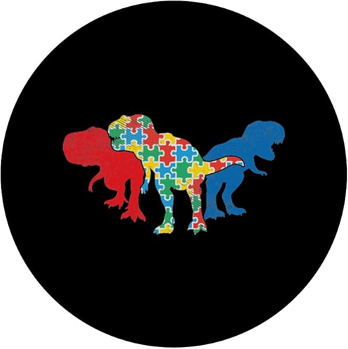 T-Rex Dinosaurs Puzzle Dino Autism Awareness ASL Girls Boys PopSockets Swappable PopGrip