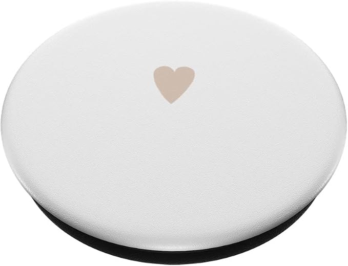 Sand/Beige/Tan Hand Drawn Heart Minimalist Love PopSockets Adhesive PopGrip