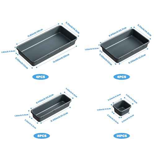 Gonice 30 PCS Black Interlocking Desk Organizer, Plastic Drawer Organizer Tray, Drawer Separator Tray for Office,Bathroom,Kitchen