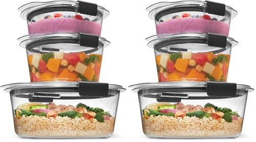 Rubbermaid Brilliance® Round Leak Proof Food Storage Containers, 6 Piece Set (Pack of 2) - size: Set of 3 Round Containers (Pack of 2)