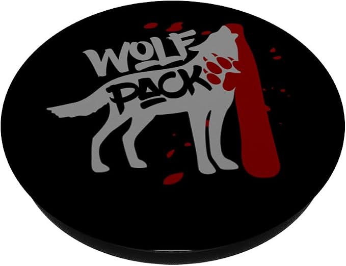 Wolf Pack - Howling Wolf with Wolves Paw Print PopSockets Adhesive PopGrip