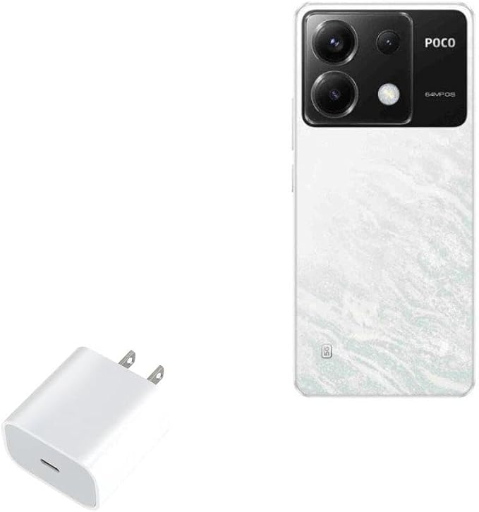 BoxWave Charger Compatible with Poco X6 - PD GAN miniCube (30W) 30W Tiny PD GAN Type-C Wall Charger - Winter White