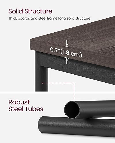 VASAGLE Side Table, Small End Table, Tall Nightstand for Living Room, Bedroom, Office, Bathroom, Chestnut Brown and Classic Black ULET273B74 - color: Chestnut Brown + Classic Black