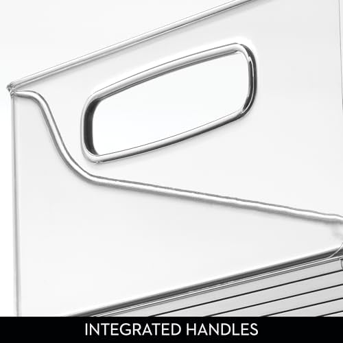 iDesign Stackable Storage Bin with Handles for Pantry or Fridge, Clear, Made in USA - size: 14 x 10 x 5, style: Pack of 1