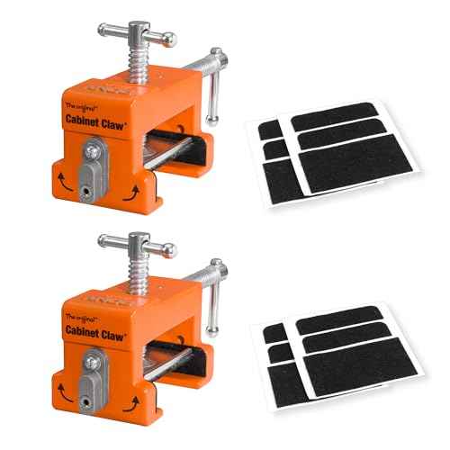 PONY 2-Pack Cabinet Clamps, 8510 Cabinet Claw, Face Frame Clamps for Installing Cabinets, 440 lbs Load Limited Orange